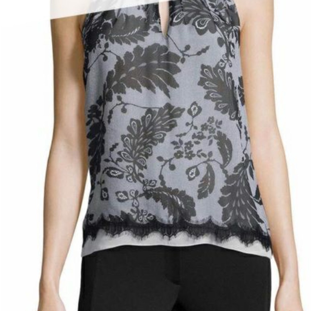 Diane Von Furstenberg Silk Black and White Halter Top 2